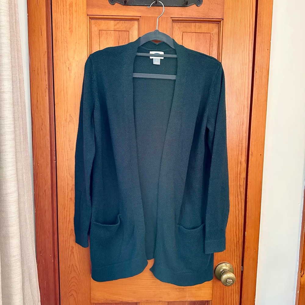 Old Navy Dark Green Open Front Longline Cardigan - Small